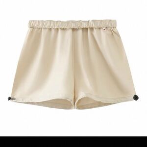 Women’s Cream Drawstring Waist Athletic ballet Shorts